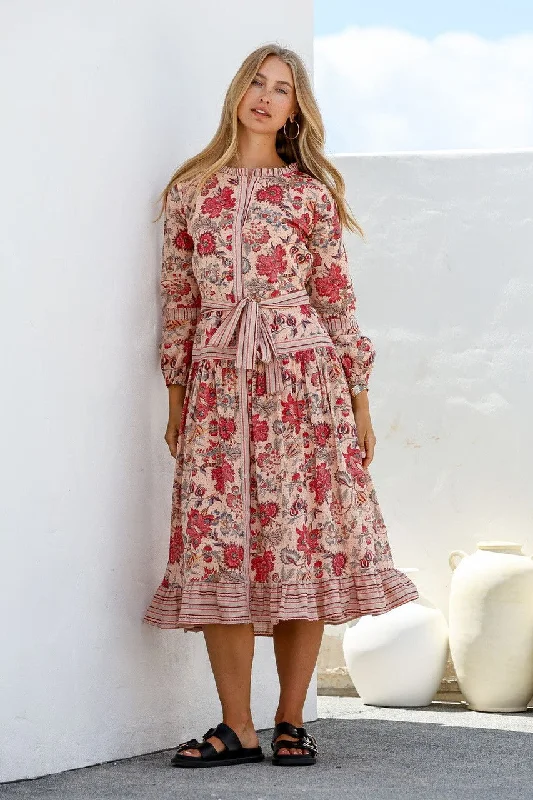 Lined Stripe Dress -Autumn Rhapsody Tunics Luxurious high-end
