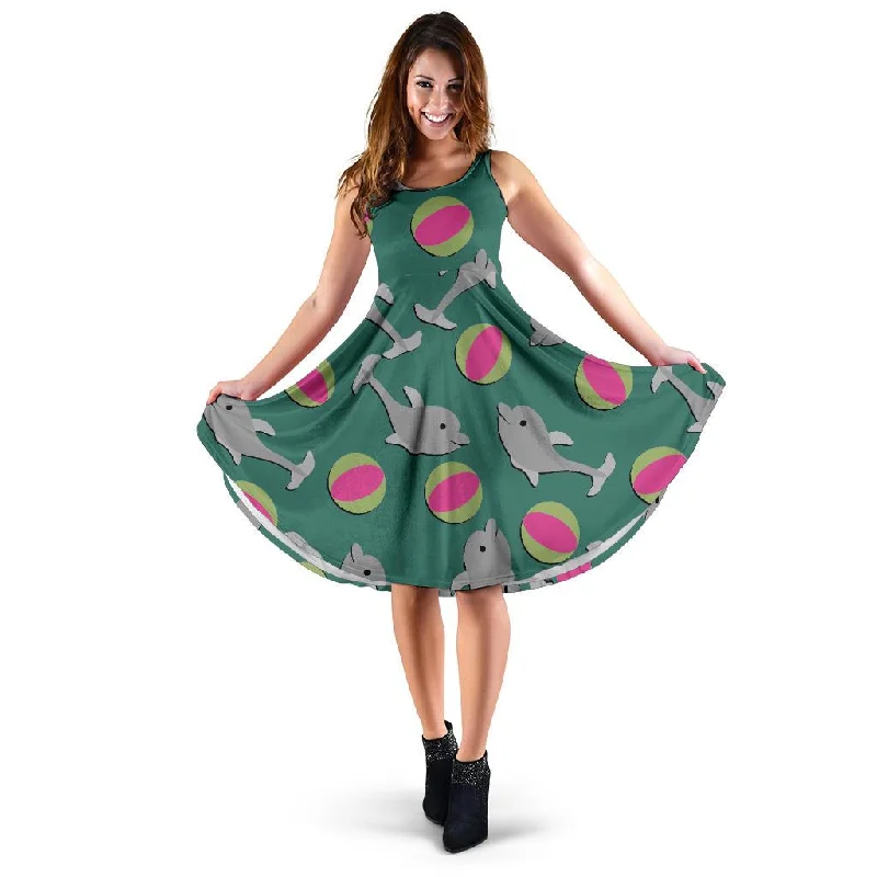Dolphin Ball Pattern Print Dress Tunics Hiking breathable