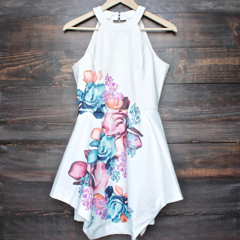 Final Sale - Floral Fit and Flare Open Back Dress Tunics Bestseller popular