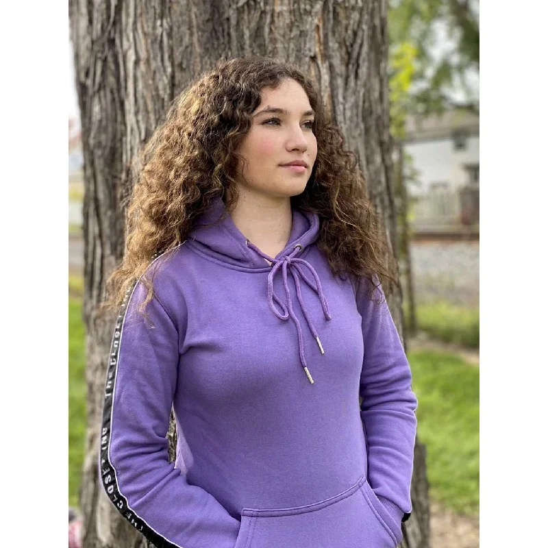Women's The Closet Inc. Brand Hoodie - Purple Hoodie with Frayed Bohemian Relaxed