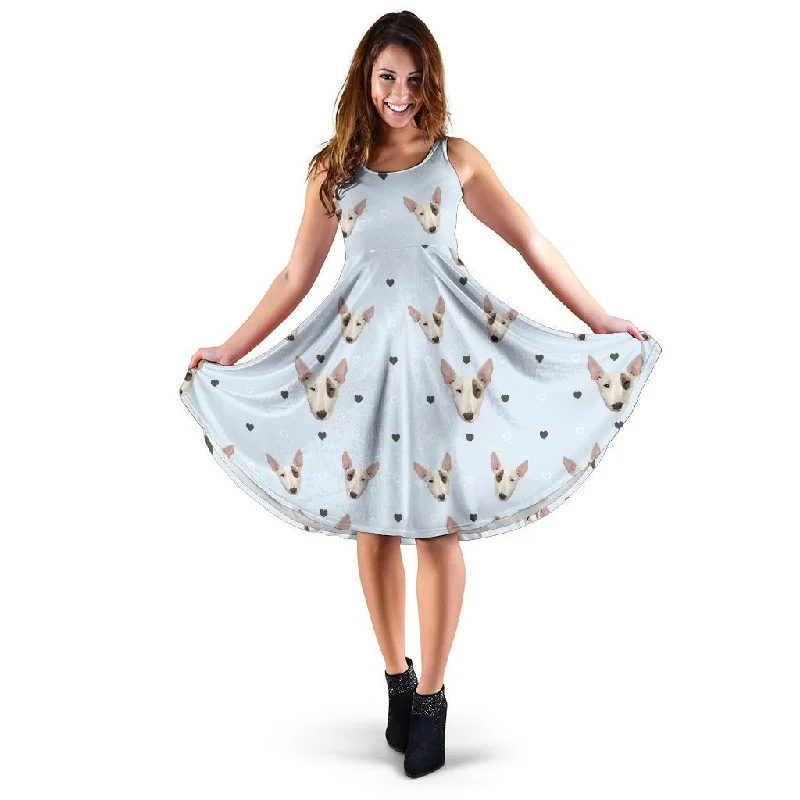 Bull Terrier Heart Pattern Print Dress Tunics Top rated