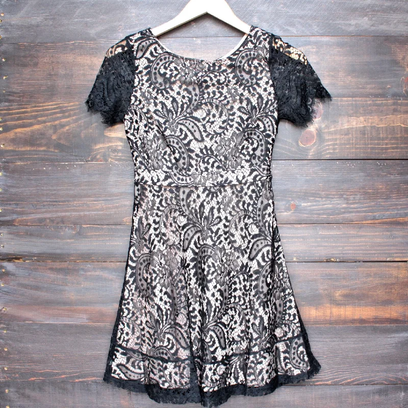 Glamorous Fit and Flare Dress in Black + Gold Tunics Essential wardrobe
