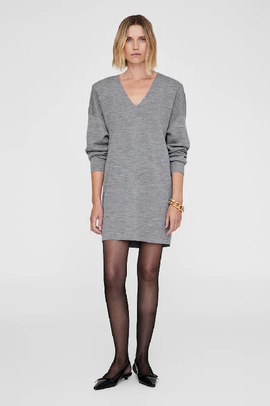 Essex Dress - Grey Melange Boatneck Modish Everyday