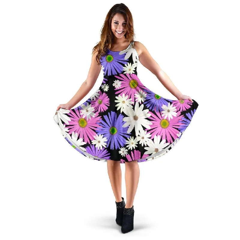 Colorful Daisy Pattern Print Dress Tunics Designer luxury