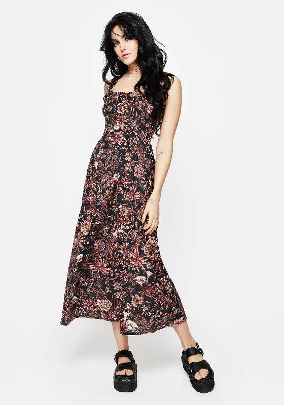 Bashe Cotton Floral Snake Print Midaxi Dress Pencil Office Professional