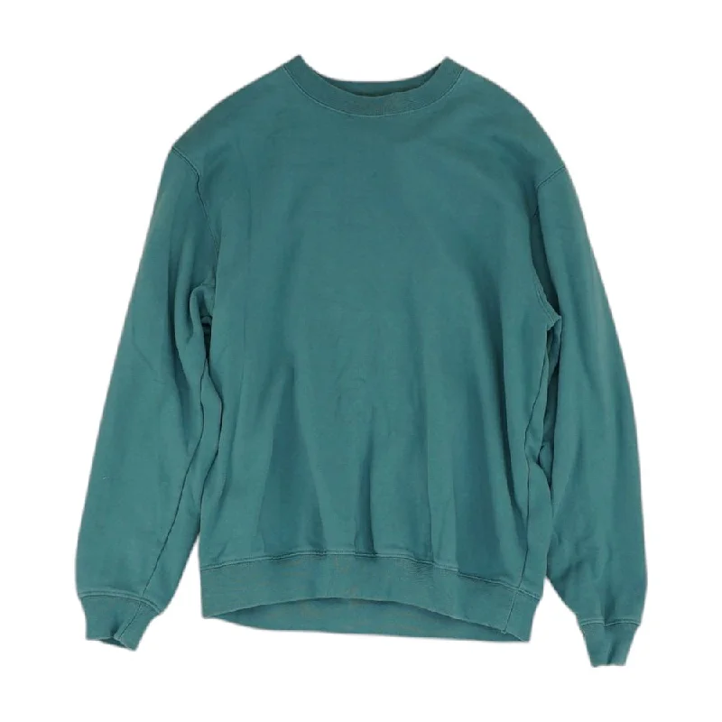 Blue Solid Sweatshirt Hoodie with Velcro Closure Adjustable Secure
