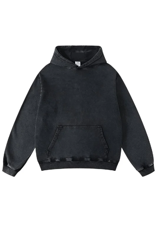 Vintage Washed Drop Shoulder Hoodie Hoodie Jacket Zipper Layering