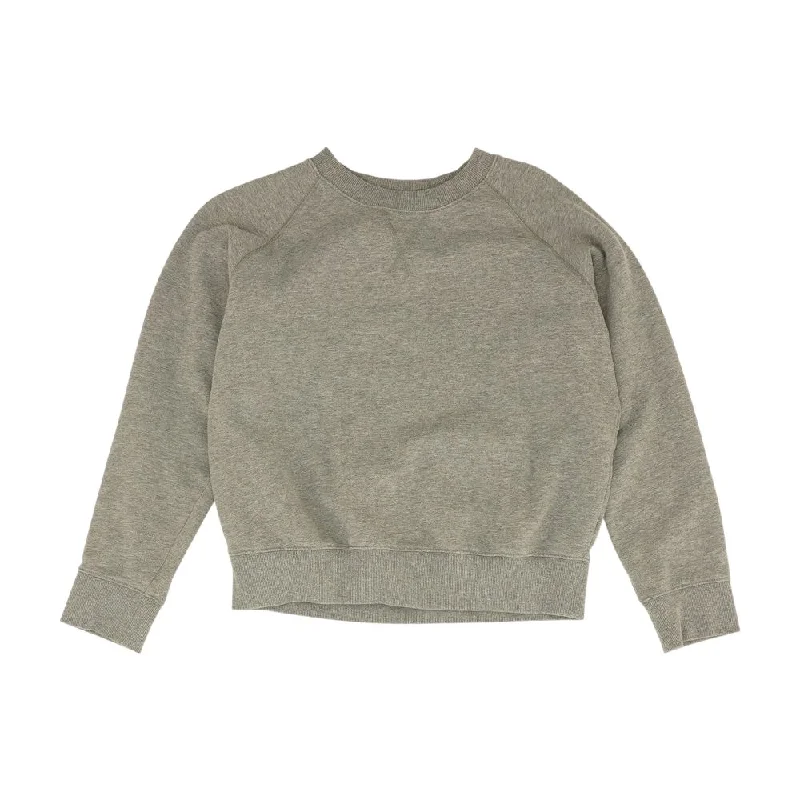 Gray Solid Sweatshirt Hoodie with Raw Hem Edgy Unfinished