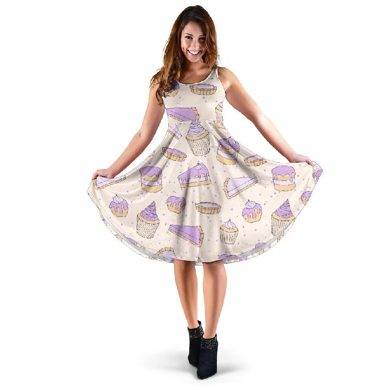Cake Sweet Pattern Print Dress Tunics Evening elegant