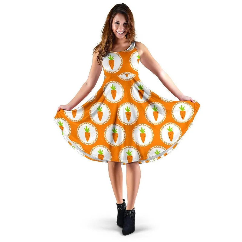 Carrot Pattern Print Dress Tunics Yoga stretchy