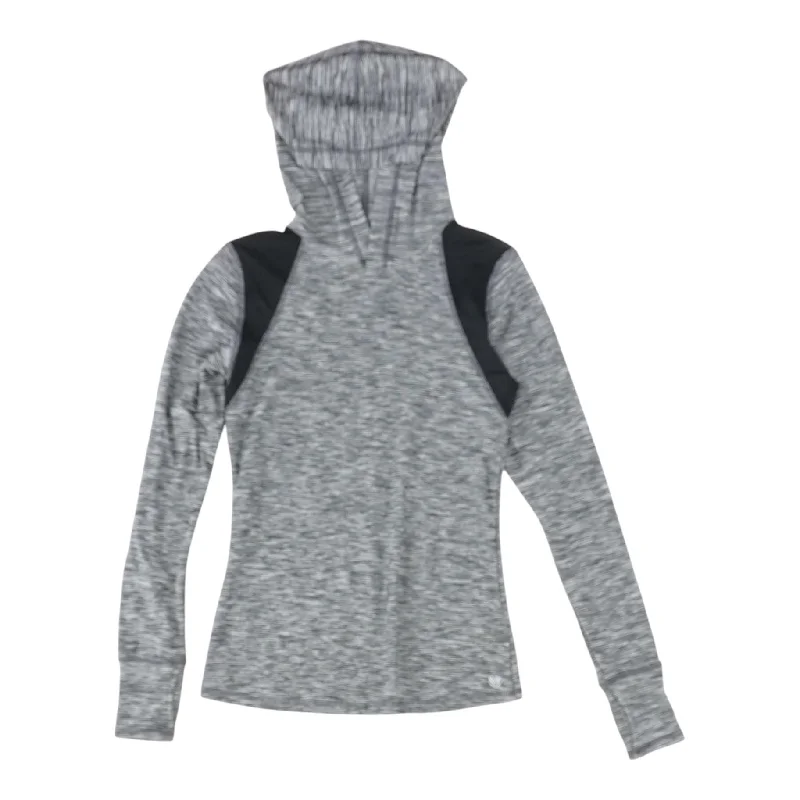 Gray Misc Hoodie Hoodie with Front Slit Layering Stylish