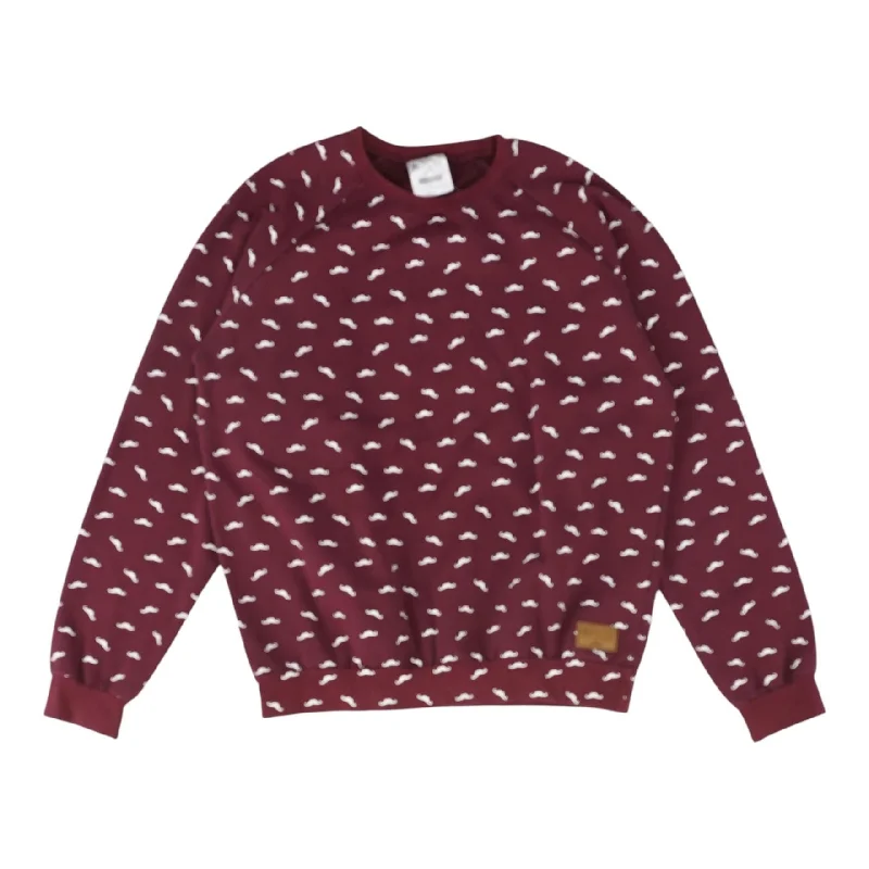 Burgundy Misc Sweatshirt Hoodie with Hem Ribbing Snug Secure