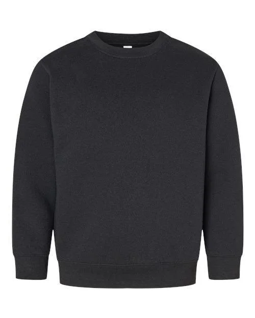 LAT Youth Elevated Fleece Crewneck Sweatshirt 2225 Hoodie with Hidden Zipper Minimalist Clean