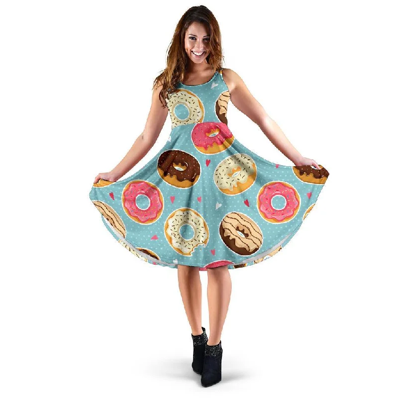 Donut Pattern Print Dress Tunics Leisure comfortable