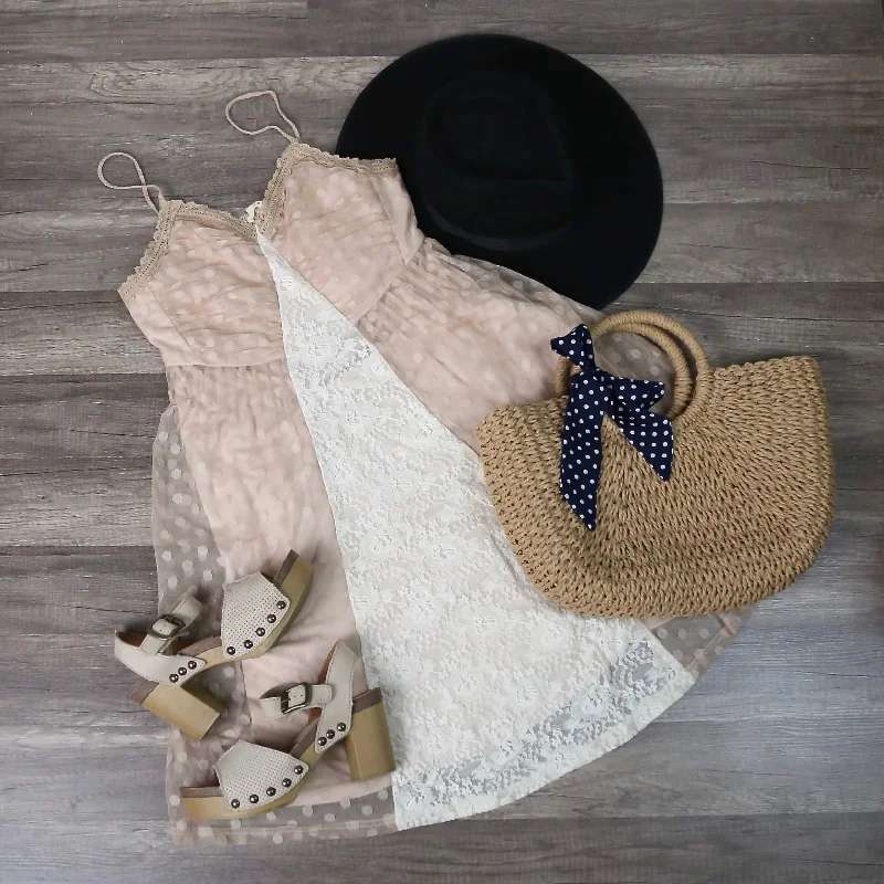 Final Sale - Ryu - Whimsical Wonder Light Beige Dress Tunics Party sparkling