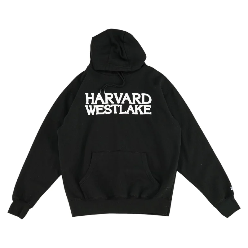Black Solid Hoodie Hoodie with V-Neck Classic Versatile