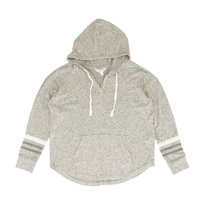 Gray Solid Hoodie Hoodie with Relaxed Fit Easy Casual