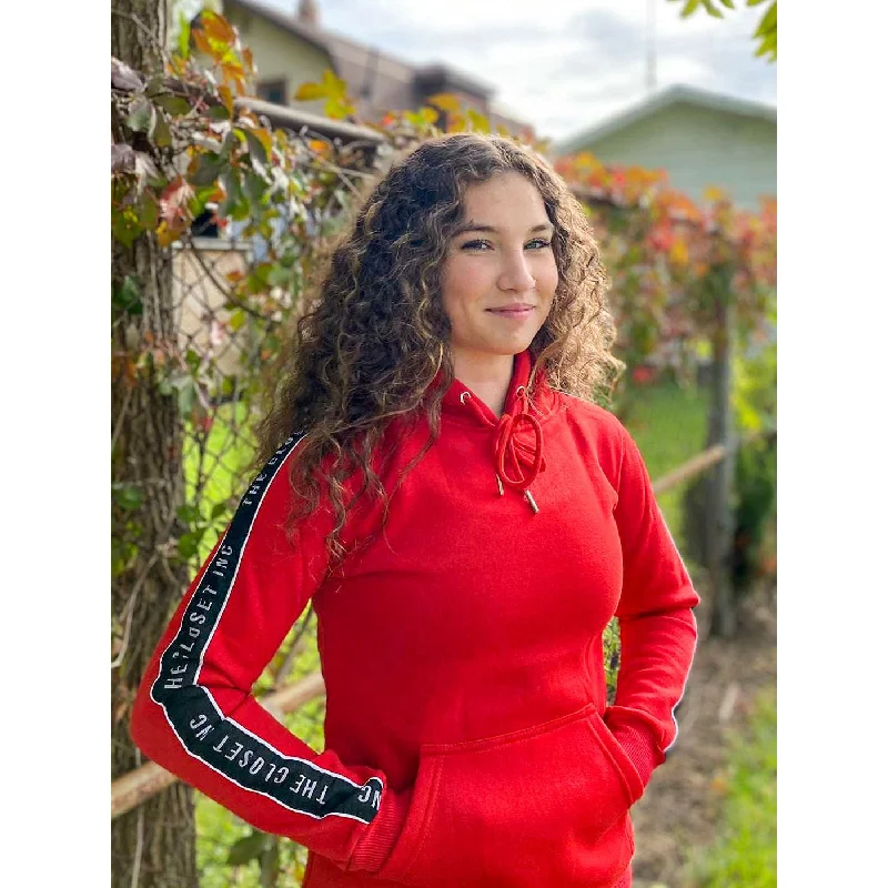 Women's The Closet Inc. Brand Hoodie - Red Hoodie with Distressed Vintage Worn