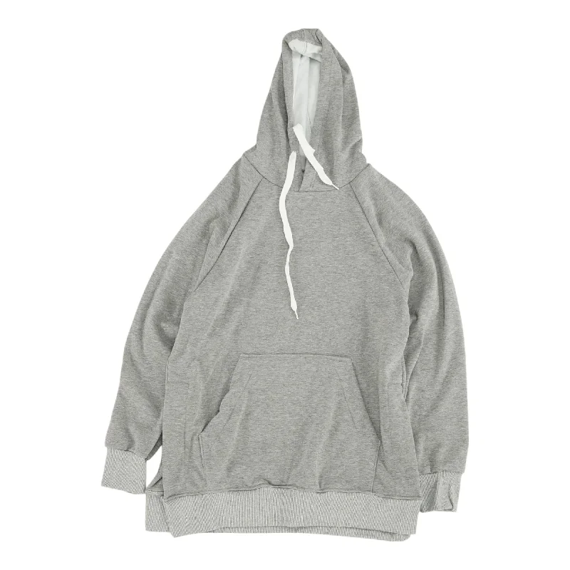 Gray Solid Hoodie Hoodie with Stripes Bold Sporty