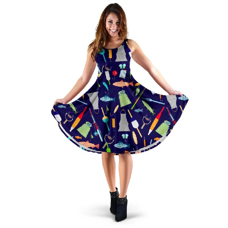 Bait Bass Fishing Print Pattern Dress Tunics Sale discount