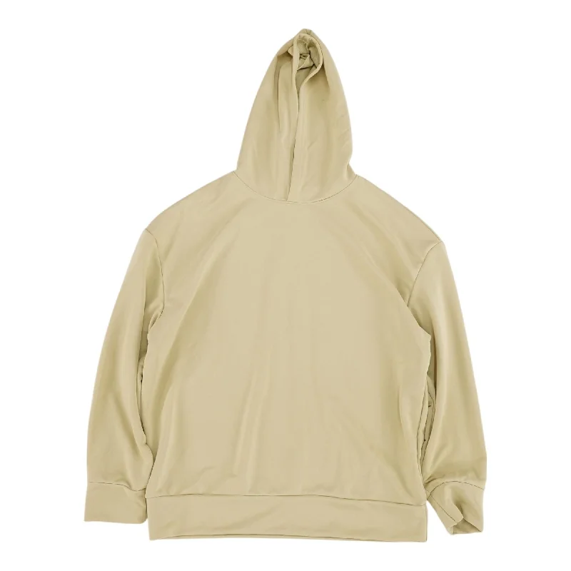 Beige Solid Hoodie Hoodie with Illustration Artistic Creative