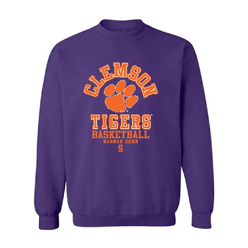Clemson - NCAA Women's Basketball : Hannah Kohn - Classic Fashion Shersey Crewneck Sweatshirt Cotton Hoodie Fleece Lining Warmth