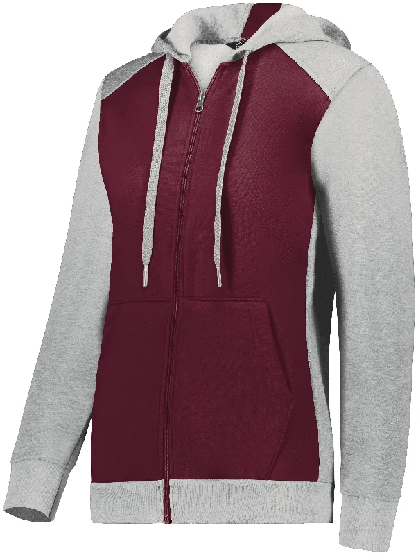 MAROON/GREY HEATHER