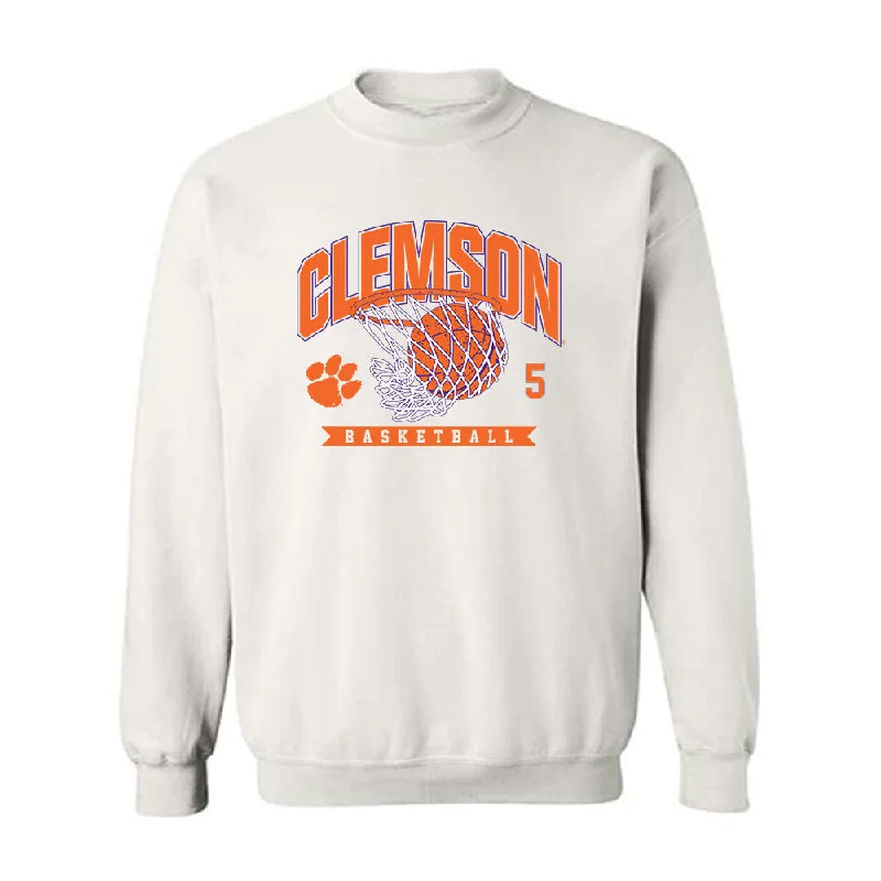 Clemson - NCAA Women's Basketball : Hannah Kohn - Sports Shersey Crewneck Sweatshirt Hoodie with Hem Frayed Vintage Worn
