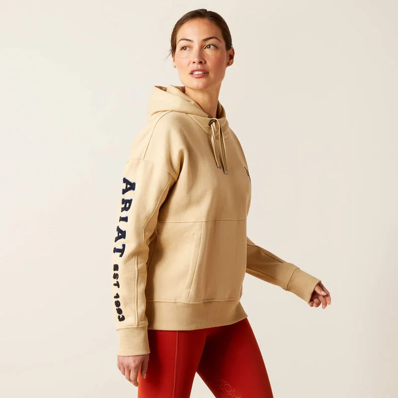 Ariat Womens Rabere Hoodie Fields Of Rye Hoodie with Tied Waist Feminine Flattering