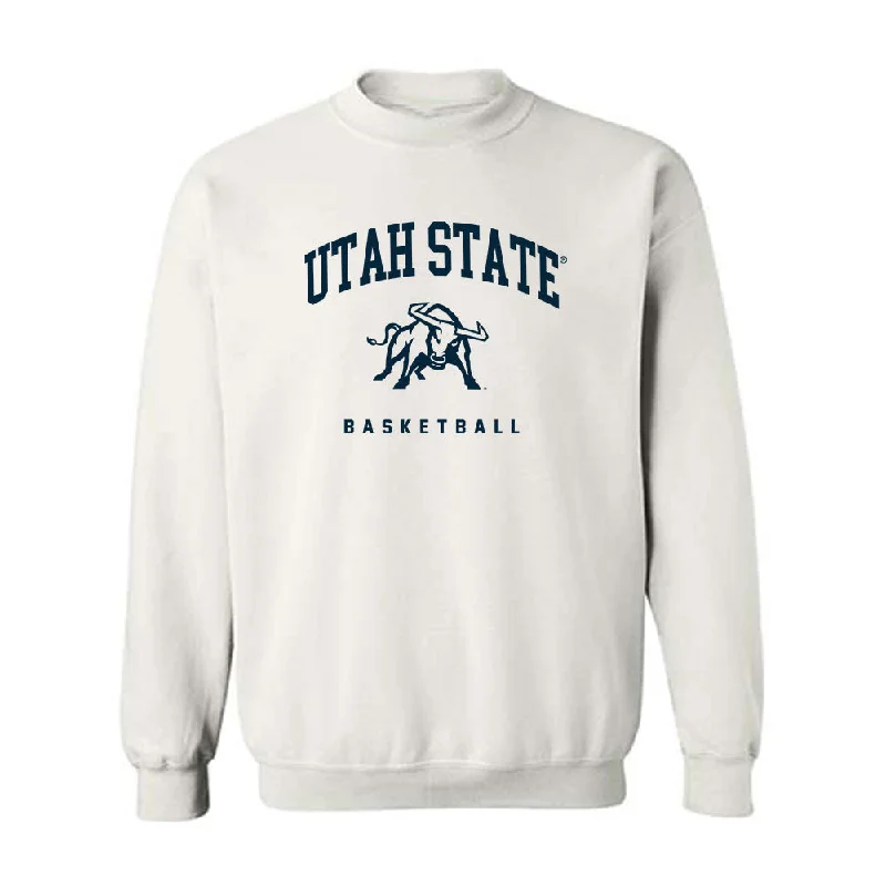 Utah State - NCAA Women's Basketball : Mia Tarver - Crewneck Sweatshirt Hoodie with Patch Decorative Personalized