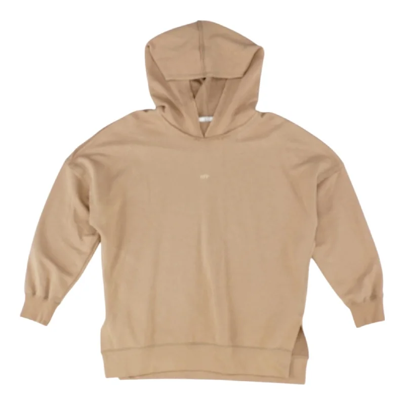 Brown Solid Hoodie Hoodie with Hem Elastic Stretchable Comfortable