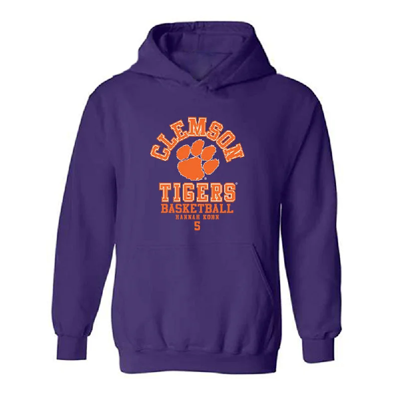 Clemson - NCAA Women's Basketball : Hannah Kohn - Classic Fashion Shersey Hooded Sweatshirt Hoodie Jacket Zipper Layering