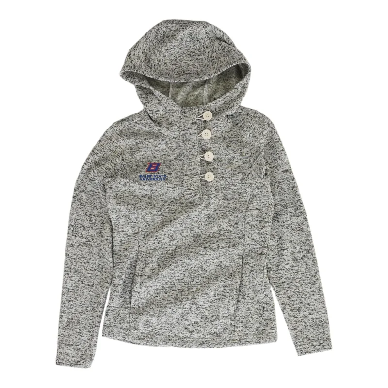 Gray Graphic Boise State University Hoodie Hoodie with Strings Custom Fit Adjustable