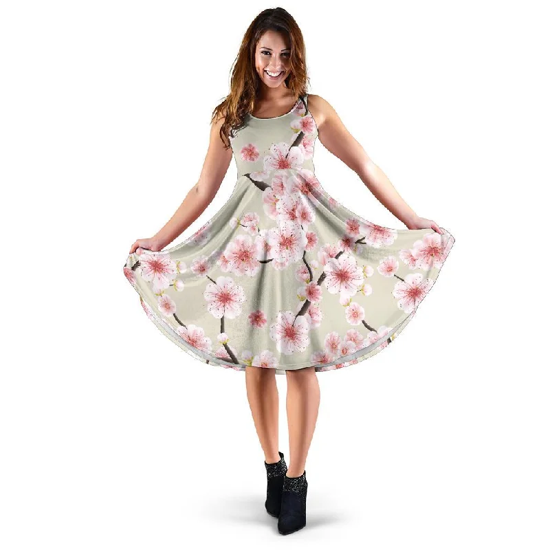 Cherry Blossom Sakura Dress Tunics Solid Classic