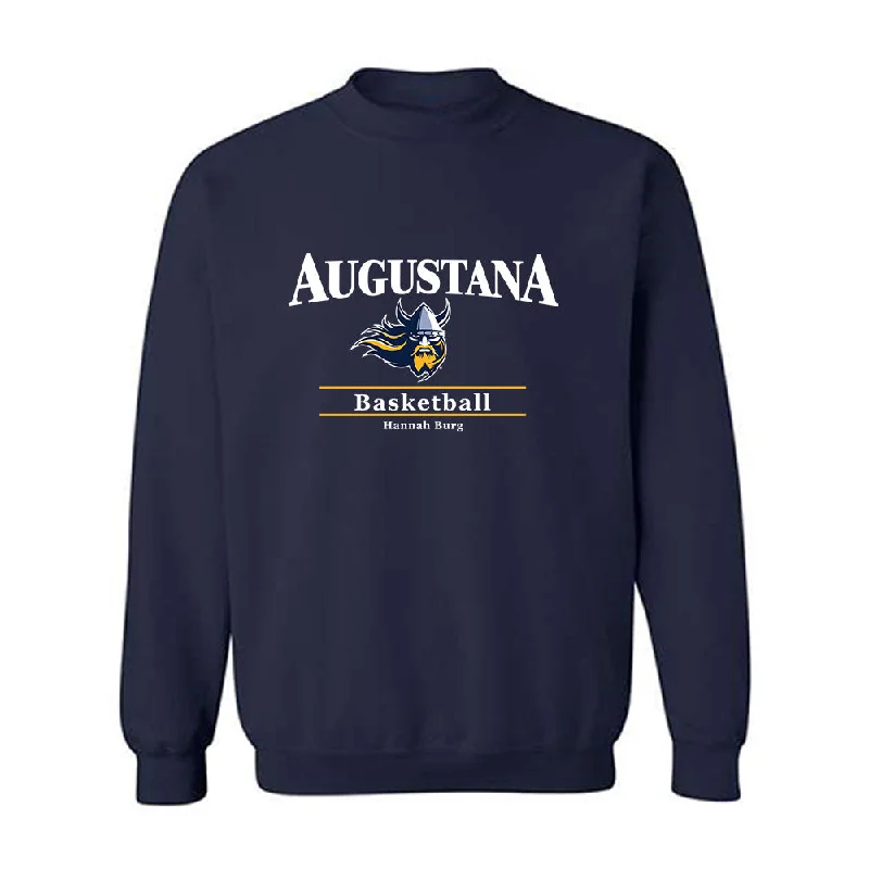 AU - NCAA Women's Basketball : Hannah Burg - Classic Fashion Shersey Crewneck Sweatshirt Hoodie with Monochrome Minimalist Simple