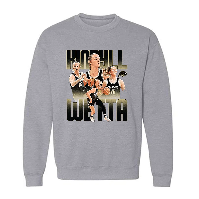 Colorado - NCAA Women's Basketball : Kindyll Wetta - Player Collage Crewneck Sweatshirt Hoodie with Hood Adjustable Protection