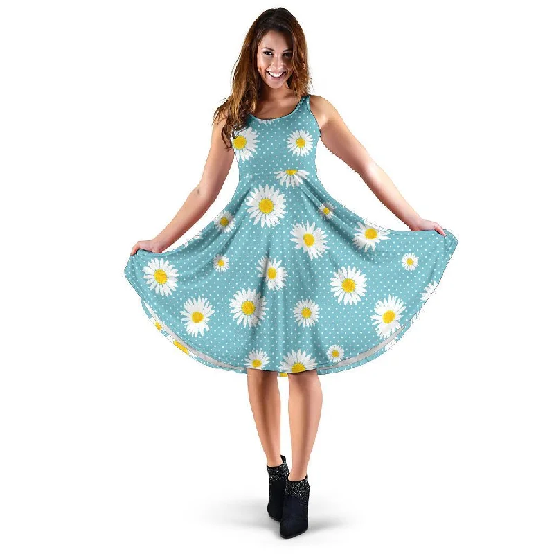 Cute Daisy Polkadot Pattern Print Dress Bodycon Club Sequined