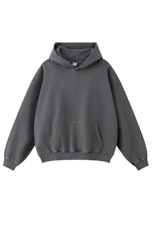 Drop Shoulder Oversize Hoodie Hoodie with Patch Decorative Personalized