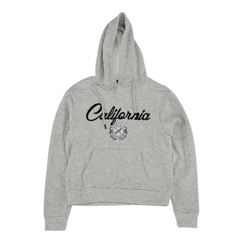 Gray Solid Hoodie Hoodie with Double Zipper Versatile Adjustable
