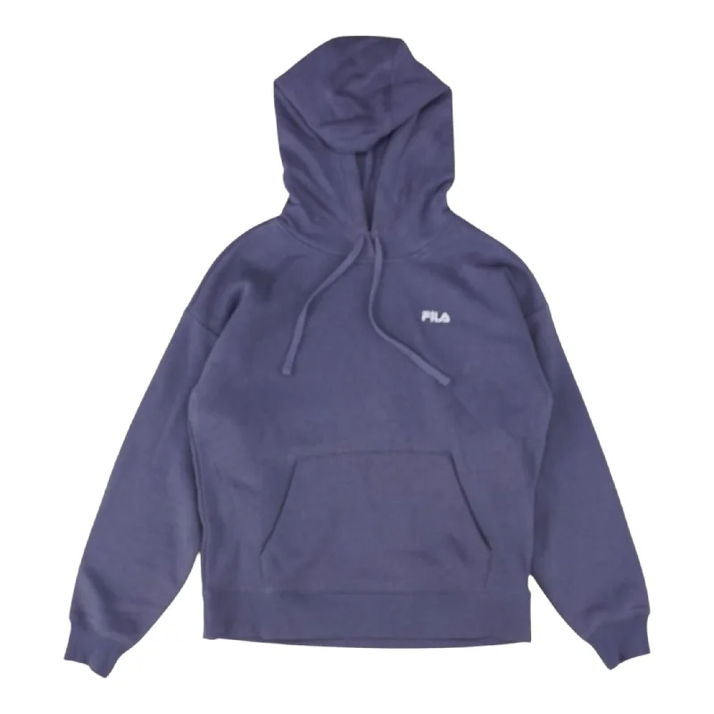 Purple Solid Hoodie Hoodie with Hem Fringe Bohemian Relaxed