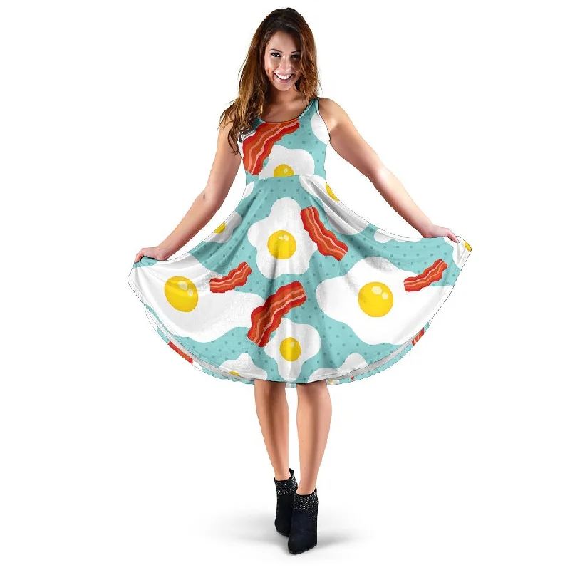 Bacon Egg Pattern Print Dress Tunics Review highly