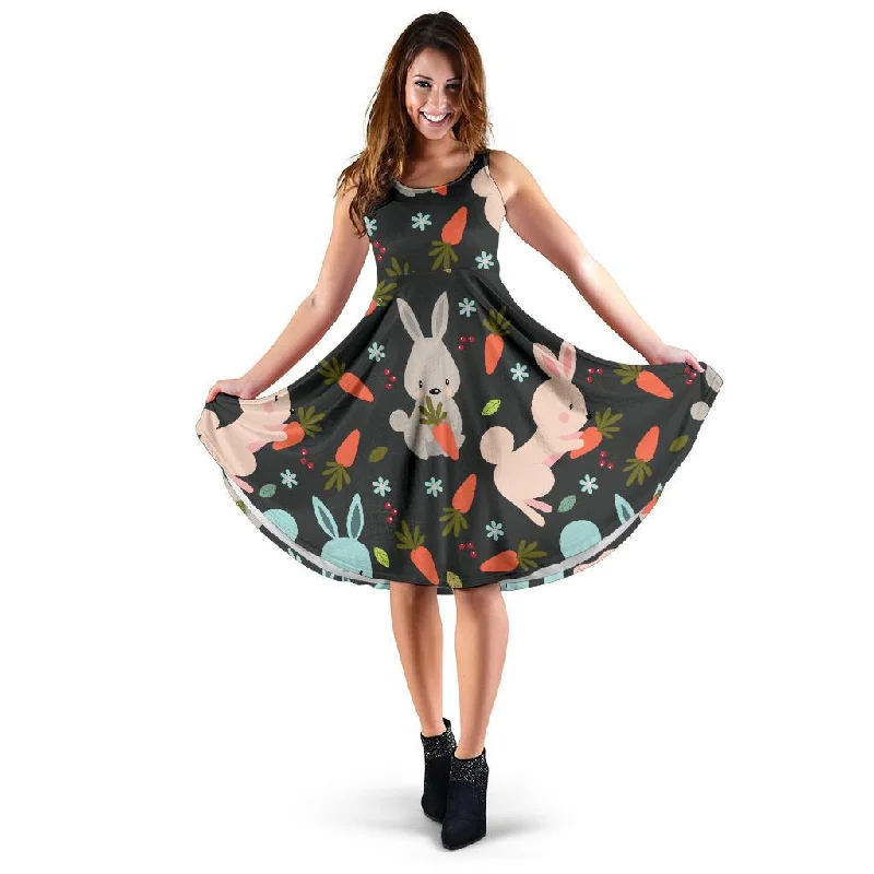 Carrot Rabbit Bunny Pattern Print Dress Tunics Trousers formal
