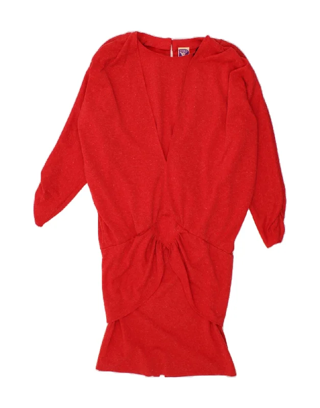 YESSICA Womens Drop Waist Dress IT 42 Medium Red Polyester Tunics Designer luxury