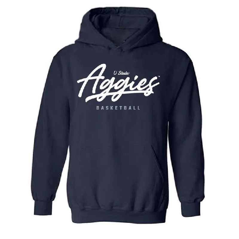Utah State - NCAA Women's Basketball : Mia Tarver - Classic Shersey Hooded Sweatshirt Hoodie with Gradient Ombre Colorful