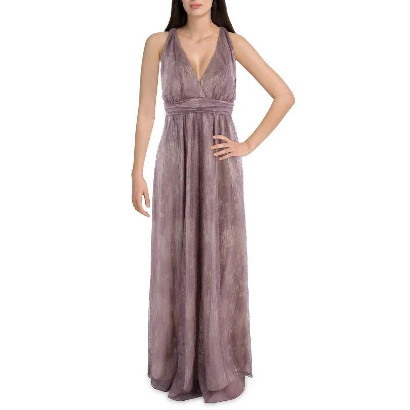 Donna Karan Womens Lace Long Evening Dress Tunics Velvet soft