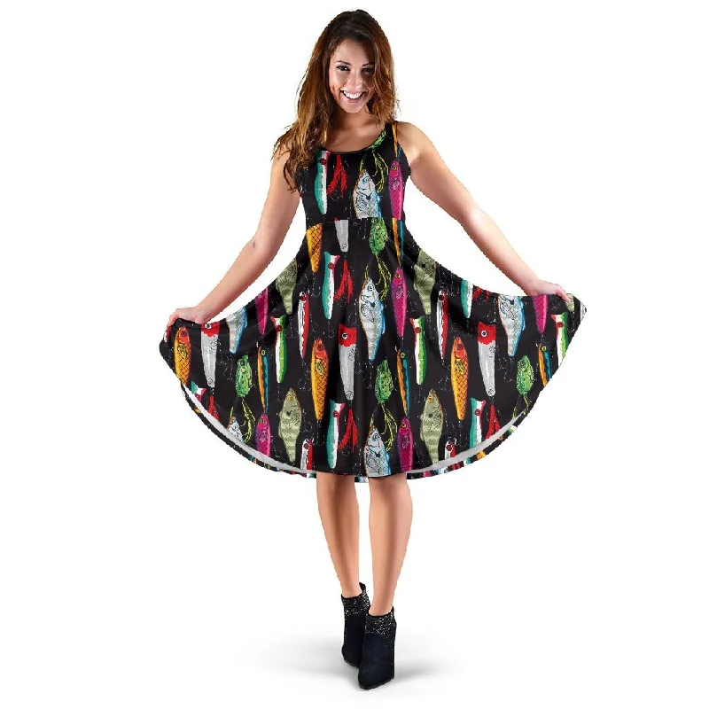 Bass Fishing Bait Print Pattern Dress Tunics Business professional