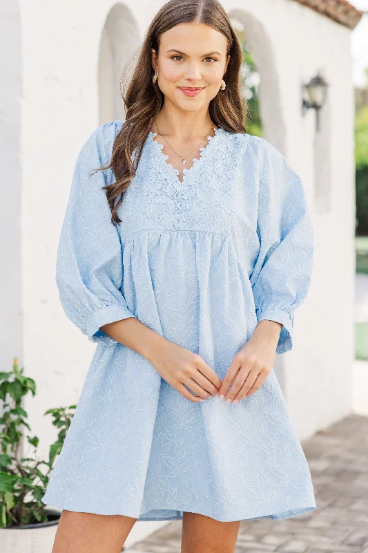The Savannah Light Blue Lace Dress Tunics Luxurious premium
