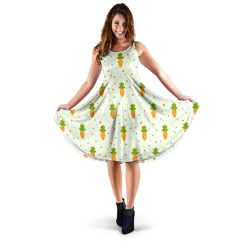 Carrot Dot Pattern Print Dress Tunics Travel practical