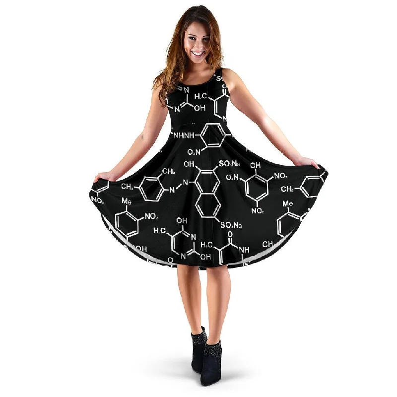 Chemistry Science Pattern Print Dress Tunics Plaid country
