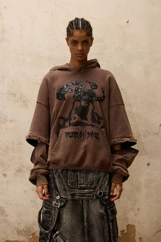 Punk Hoodie Hoodie with Turtle Neck Cozy Winter